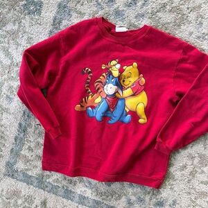 Disney Red Sweatshirt with Winnie the Pooh and Friends